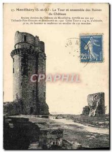 Old Postcard Montihery La Tour and all Castle Ruins