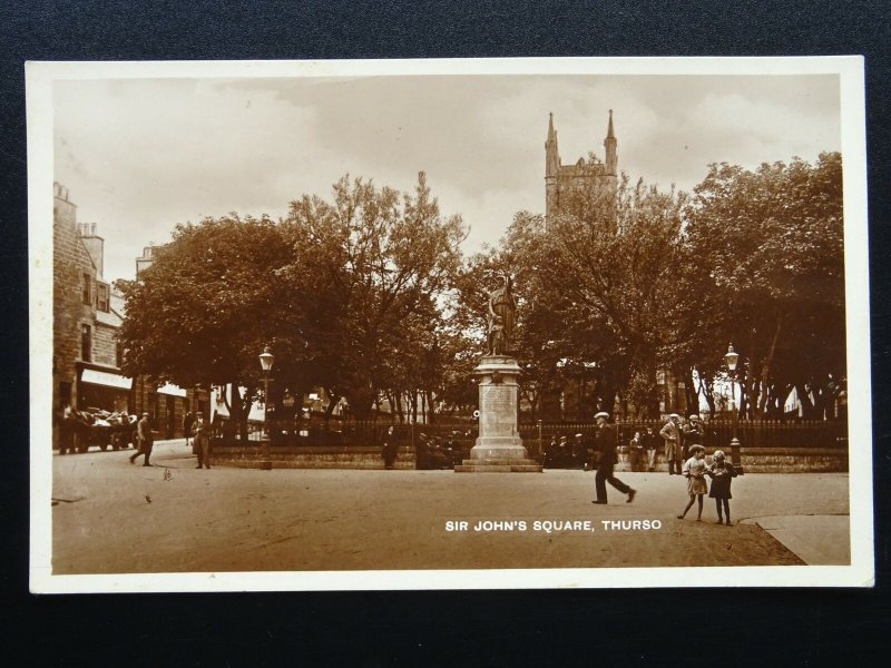 Scotland THURSO Sir John's Square shows Children Play c1930s RP Postcard by M&L