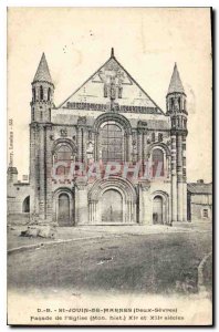 Postcard Old St Jouin de Marnes Deux Sevres Facade of the church hist My elev...