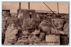 c1940's Pumping Plant At Clear Creek Stack Building Winslow Arizona AR Postcard