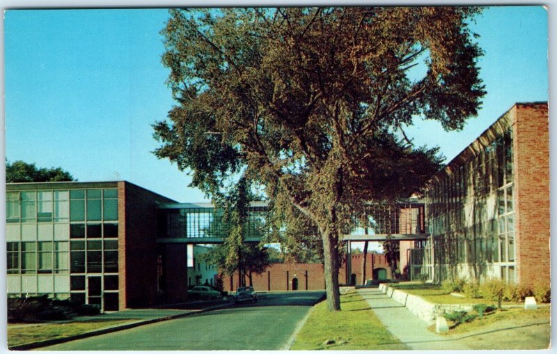 c1960s Des Moines, IA Fitch Hall Campus Drake University Stadium Chrome PC A311