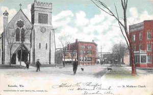 St Matthews Church Kenosha Wisconsin 1908 postcard