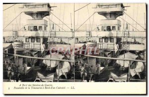 Old Postcard Boat On board warships Gateway wheelhouse aboard & # 39un armor