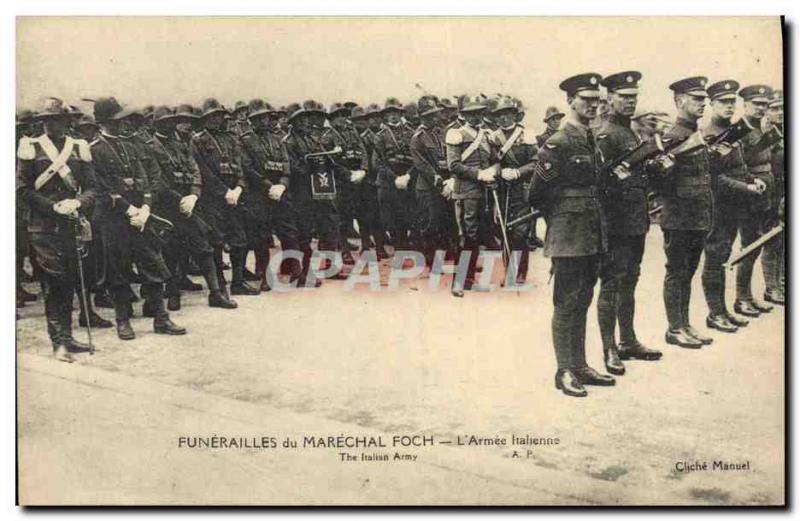 Old Postcard Funerals of Marechal Foch L & # Italian 39armee