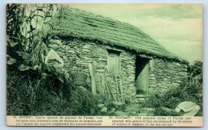 São Miguel Portugal Postcard Old Peasants House at Furnas St. Michaels c1910