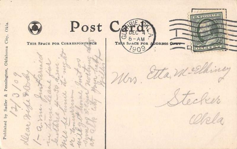 Oklahoma City Oklahoma Birdseye View Of City Antique Postcard K31926