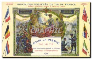 Old Postcard Union Army of France Shooting Societies For the Motherland