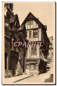 Old Postcard Rouen Old houses rue Saint Romain