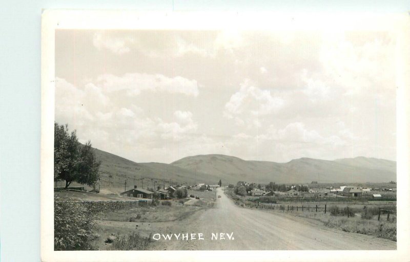 Postcard RPPC Nevada Owyhee Nevada Street Scene 23-8850