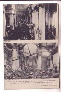 St Nicholas Church Before After Bombardment, War Ruins, Ypres Belgium