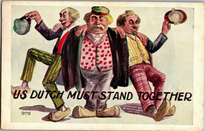 Comic Men Us Dutch Must Stand Together H.H. Tannen c1909 Vintage Postcard Q19