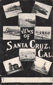 Views of SANTA CRUZ CA Vintage California Postcard ca 1907