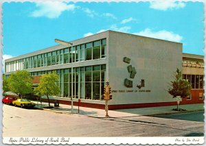 VINTAGE CONTINENTAL SIZE POSTCARD THE SPIRO PUBLIC LIBRARY AT SOUTH BEND INDIANA