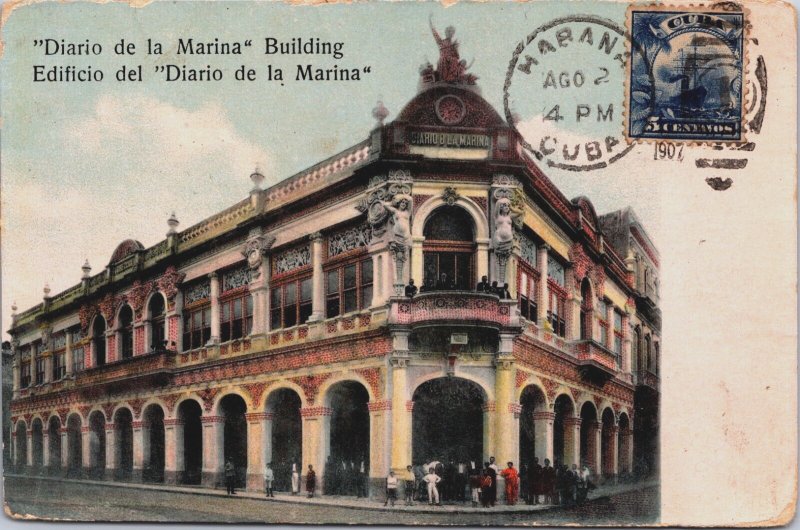 Cuba Diario de la Marina Building Havana Vintage Postcard C096