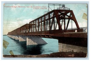 c1905 Victoria Bridge, Montreal Over St. Lawrence River Canada Postcard