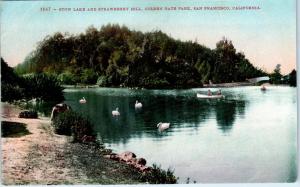 SAN FRANCISCO, CA   STOW LAKE & Strawberry Hill   c1910s  Mitchell   Postcard