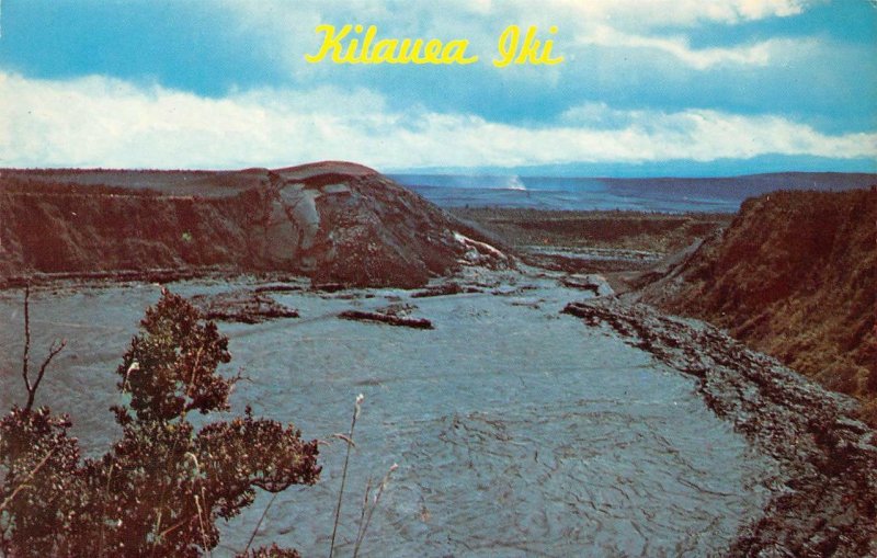 KILAUEA IKI Halemaumau Crater Mauna Loa Hawaii Volcanoes Park ca 1960s Postcard