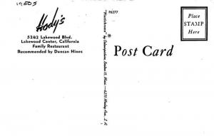 1950s Hody's Restaurant Lakewood Center California roadside Colorpicture 5892