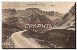 Postcard Old Route du Grand Galibier and the Chain of Medjeh