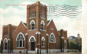 c1907 Postcard; Taggart Memorial Church, Tulsa OK, Posted Flag Cancel