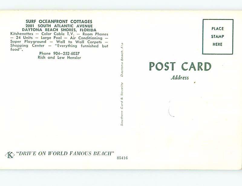 Unused Pre-1980 COTTAGE SCENE Daytona Beach Shores Florida FL c2523