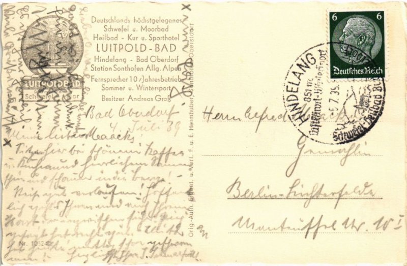 CPA AK HINDELANG BAD OBERDORF - Luitpold-Bad GERMANY (1297310)