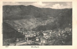 Vintage Postcard 1920's View of Wolfach Town in The Black Forest Germany