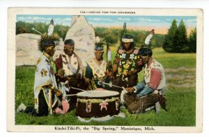 Kitchi-Tiki-Pi, The Big Spring at Manistique, Michigan. Tom-Tom Drummers