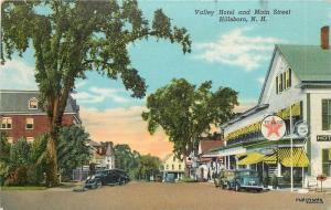 1940s Texaco Gas Station Valley Hotel Main autos Hillsboro New Hampshire 7743
