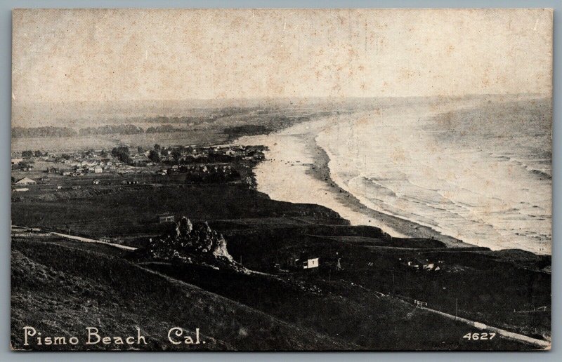 Postcard Pismo Beach CA c1908 View From Hilltop Ocean Beach Surf San Luis Obispo