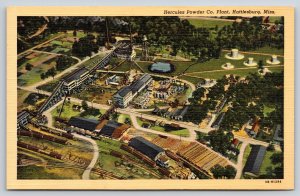 Hattiesburg Mississippi~Air View Of Hercules Powder Co Plant~Vintage Linen PC