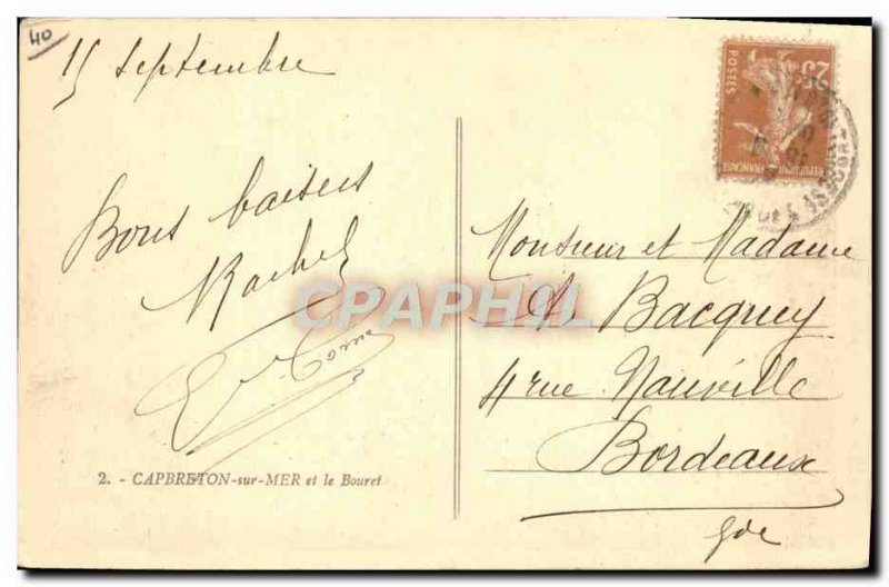 Old Postcard Capbreton Sea and Bouret