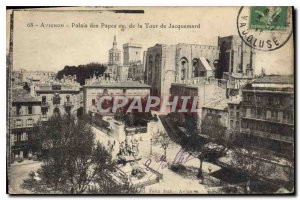 Old Postcard Avignon Popes' Palace seen from the Tower of Jacquemard