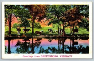 Greetings From Greensboro  Vermont  Postcard   c1915