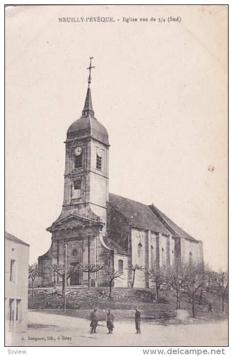 NEUILLY L'EVEQUE, Haute Marne, France, 1900-1910's; Eglise Vue De 3/4 Sud