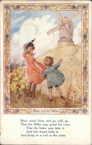 Margaret W Tarrant Medici Blow Wind Blow Illustrated Nursery Rhyme Vintage PC