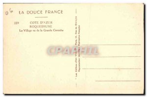 Postcard Old Village Roquebrune The view of the Grande Corniche