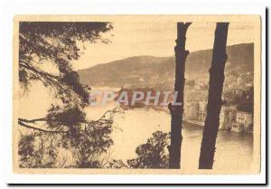 Villefranche sur Mer Old Postcard Sunset over the bay