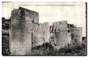 Postcard Old Coots Nerra Loches Dungeon and walls of the fortifications