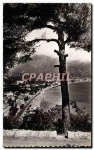 Postcard Moderne Menton View from Cap Martin