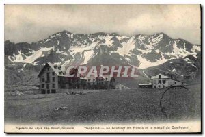 Old Postcard The Dauphine Lautaret Hotels and Massif Combe