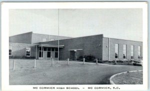 McCORMICK, South Carolina SC  McCORMICK HIGH SCHOOL 1950s  Postcard