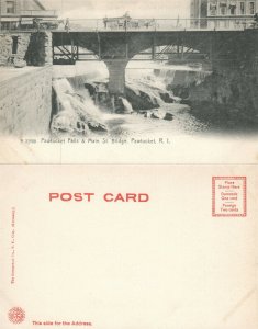 PAWTUCKET R.I. FALLS & MAIN STREET BRIDGE UNDIVIDED ANTIQUE POSTCARD