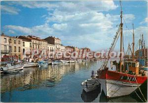 Modern Postcard Sete Its beaches the sun