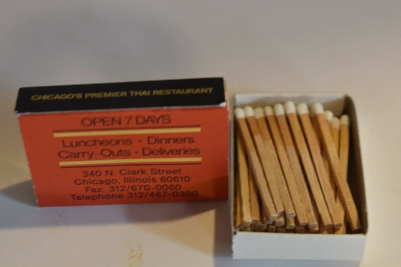 Singha Thai Restaurant Chicago Illinois Matchbox