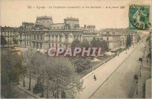 Postcard Old Lyons Prefecture (Ensemble) and Rue Servient
