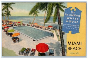 White House Hotel Swimming Pool Private Beach Cabana Club Miami FL Postcard 