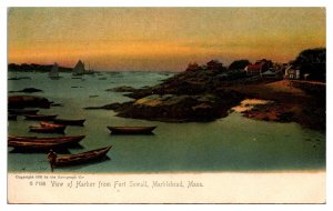 1905 View of Harbor from Fort Sewall, Marblehead, MA Postcard