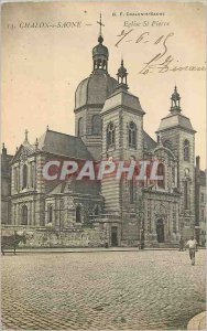 Old Postcard Chalon sur Saone St Peter's Church