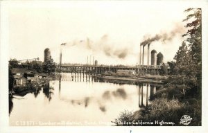 Postcard Oregon Bend RPPC 1940s Sawmill Lumber Mill District Sawyer OR24-330